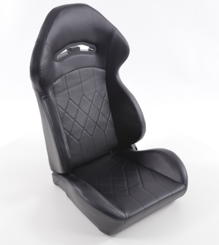 FK Pair Universal Reclining Bucket Sports Seats Black Hammerhead Shark Edition