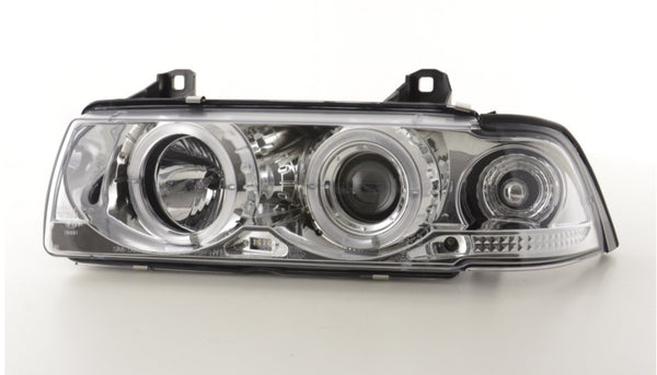 FK LED DRL Headlights Halo Ring BMW 3-Series E36 Coupe Cabrio 92-98 chrome LHD