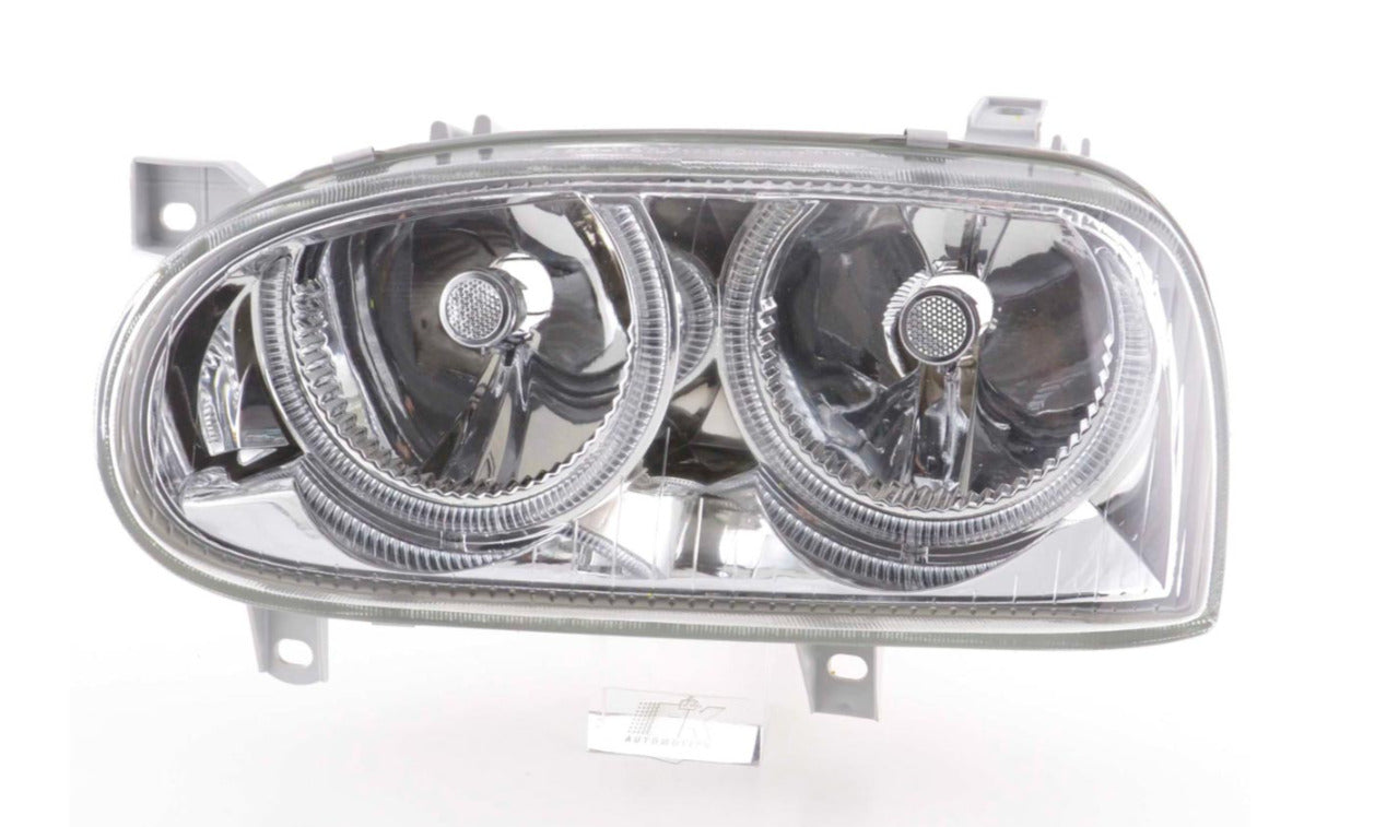 FK LED DRL Angel Eye  headlights VW Golf 3 MK3 1HXO 1 EXO 1H 92-98 Chrome LHD