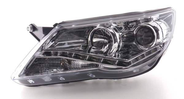 FK Pair LED DRL Lightbar Headlights VW Tiguan 07-11 chrome inc servo mot 5N LHD