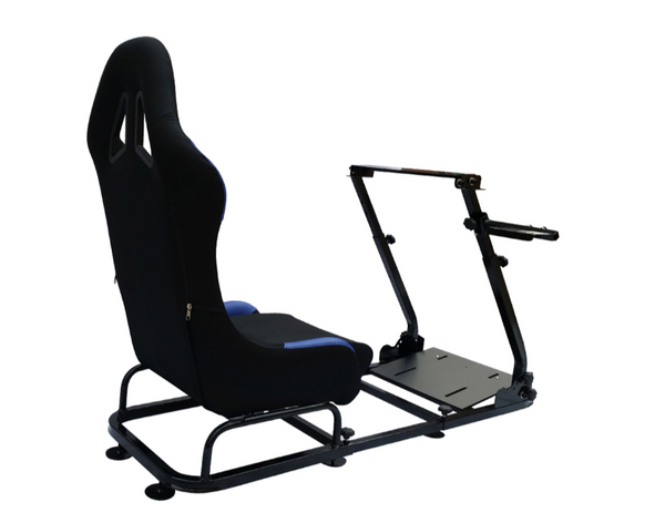 Fahrspielstuhl, Sim-Racing-Sitz und Rahmen, Xbox, PS, PC, Gaming, Schwarz, Blau, Textil