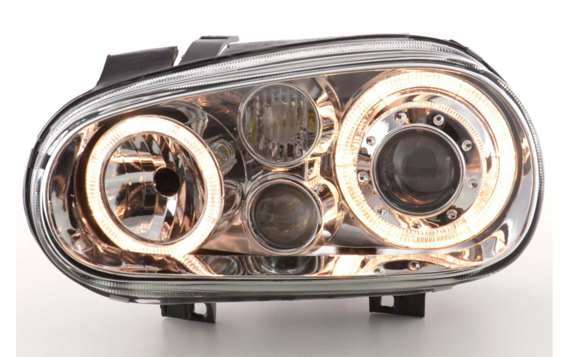 FK LED DRL Angel Eye Halo Ring Headlights VW Golf 4 MK4 1J 98-03 chrome RHD LHD