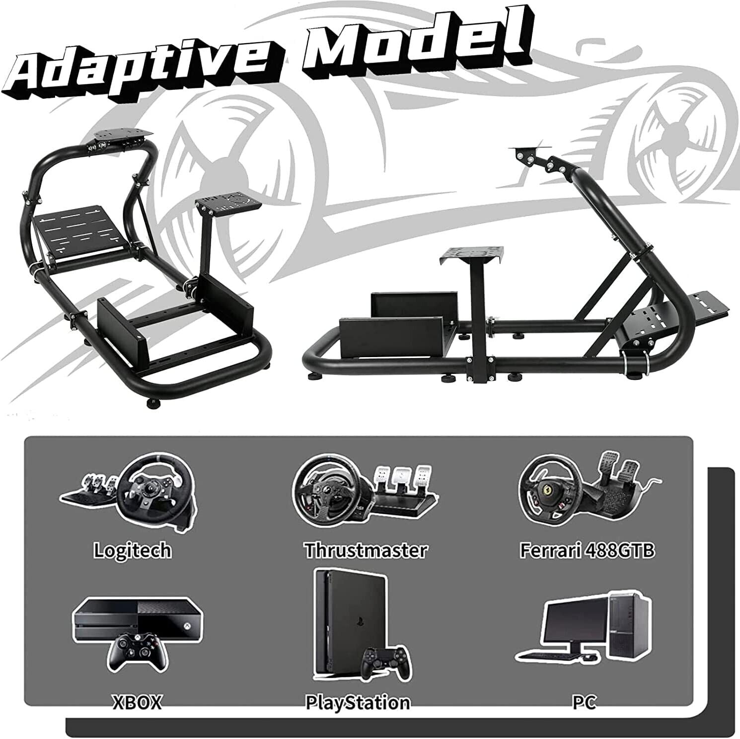 AZ Driving Game Sim Racing Frame Rig for Seat Wheel Pedals Xbox PS PC Console F1