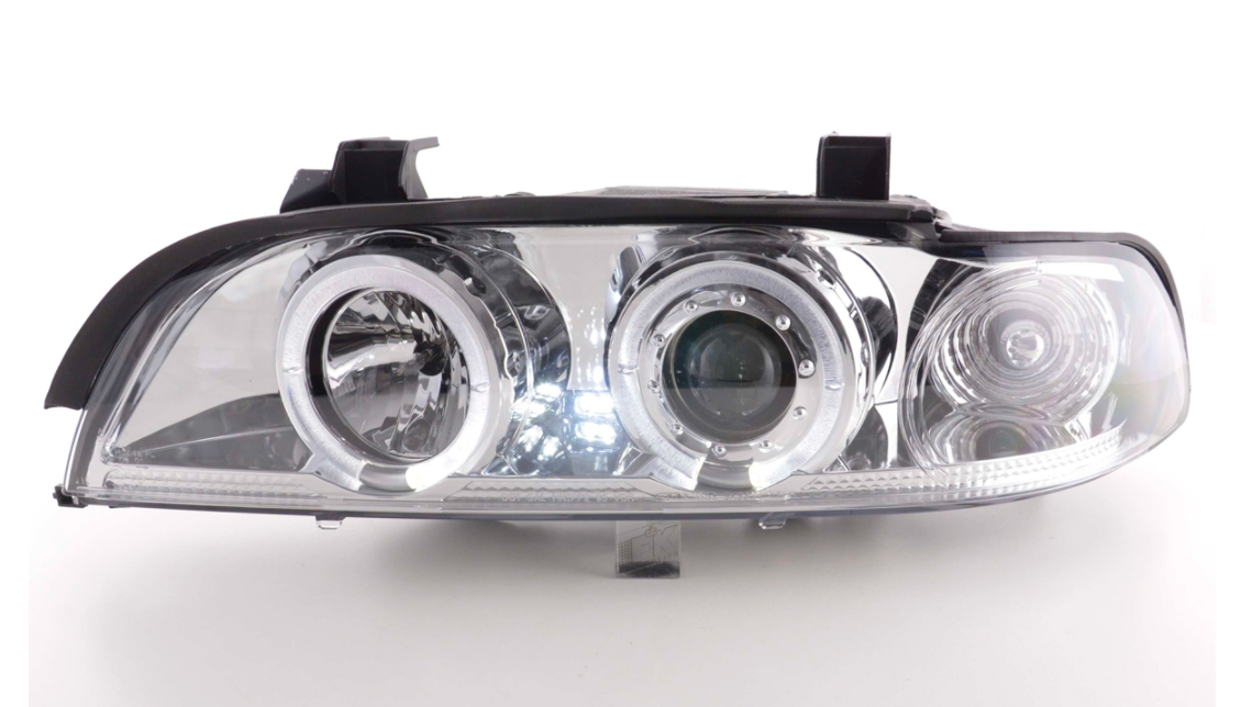 FK Paar LED DRL Projektorscheinwerfer BMW 5er E39 95-01 Chrom M5 540 LHD