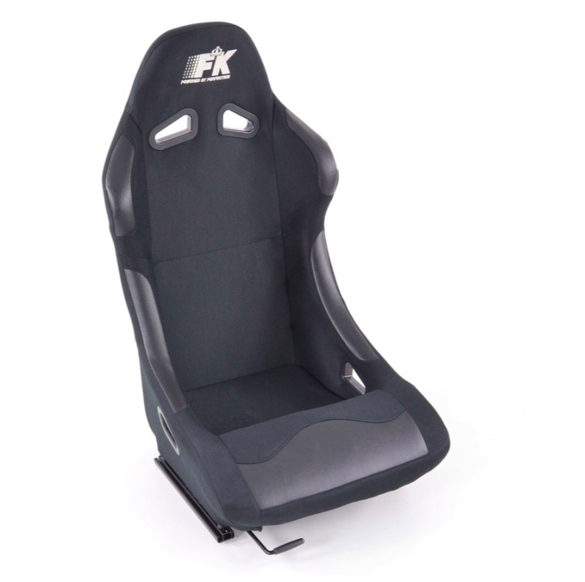 FK Pair Black Universal Racing Sports Bucket Seats Fixed Back Drift Track