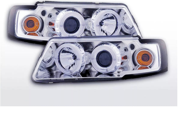 FK Set LED DRL Halo Eye Headlights VW Passat 3B B5 97-00 Chrome LHD