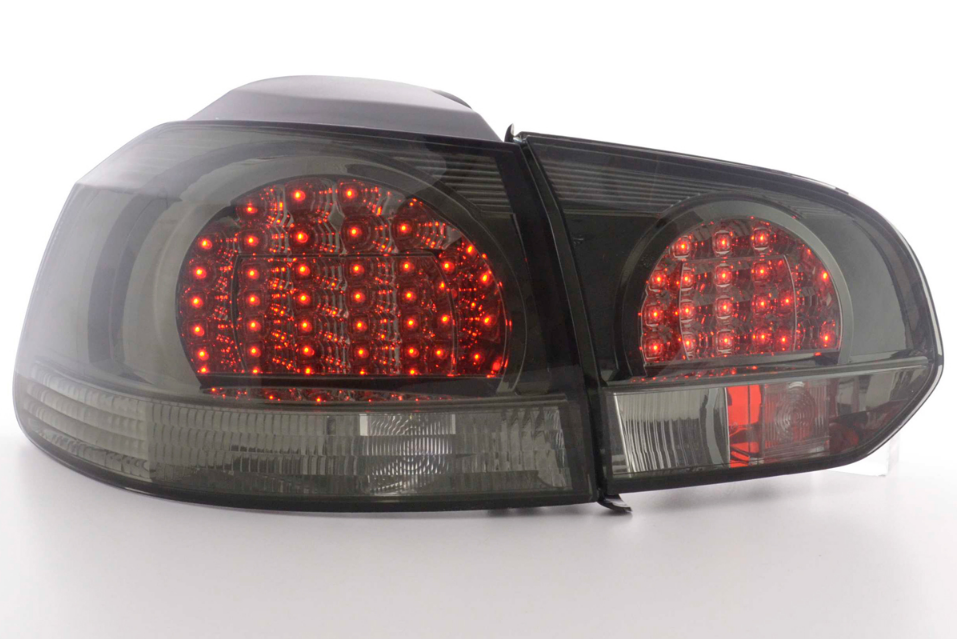 FK Set VW GOLF 6 MK6 08-12 LED REAR LIGHTS LAMPS TAIL BACK Smoke Red LHD