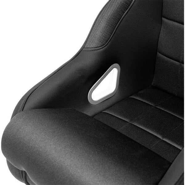 AUTOSTYLE x1 Single Universal Single Sports Bucket Seat BLACK fixed back runners