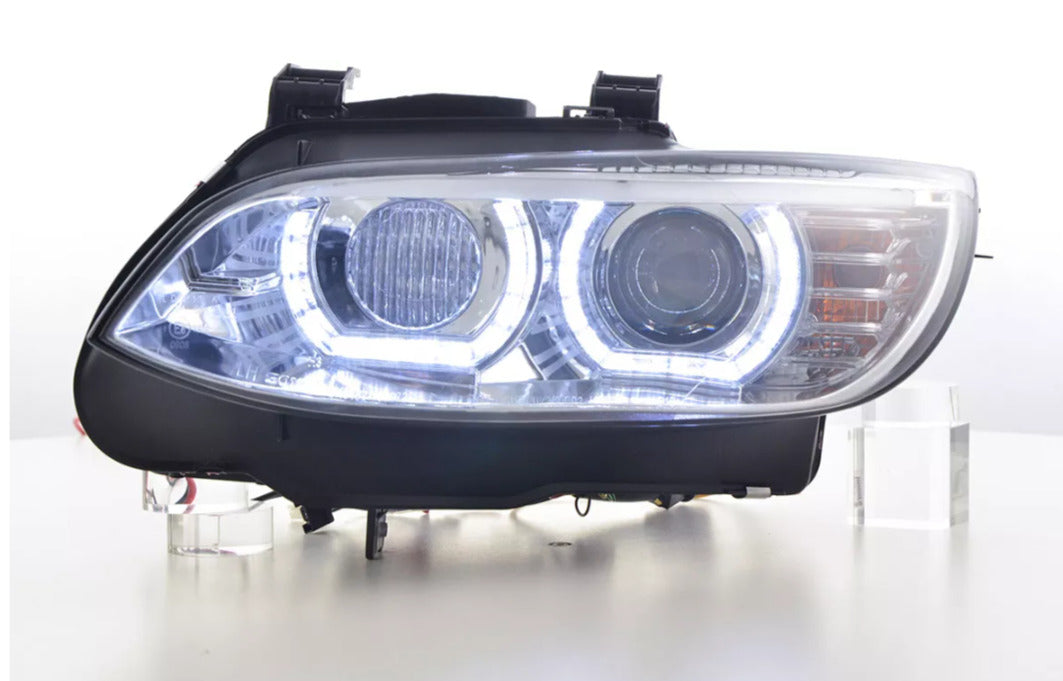 FK Pair XENON LED DRL Projector headlights BMW 3-series E92 / E93 06-10 chrome