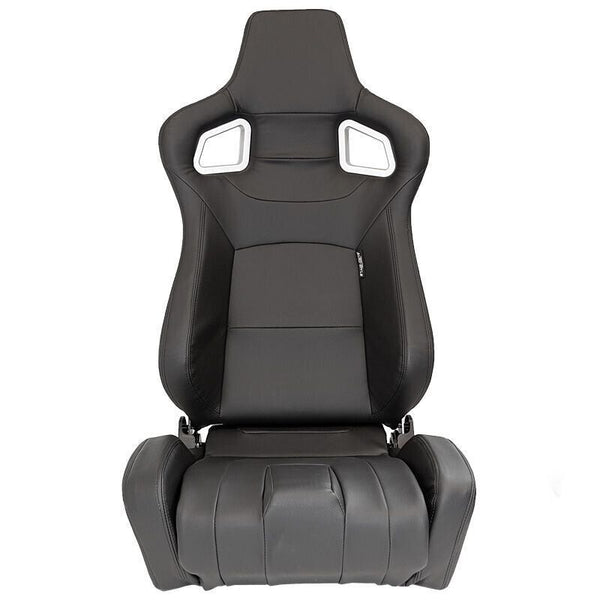 AUTOSTYLE x2 Universal Pair Sports Race Bucket Seats Black Edition RS6 S runners