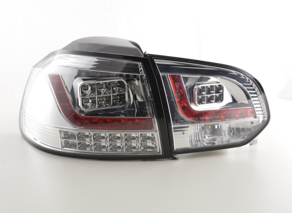 FK Pair VW GOLF MK6 6 08-12 1K LED REAR LIGHTS Lightbar Tail Lamps Clear Chrome RHD