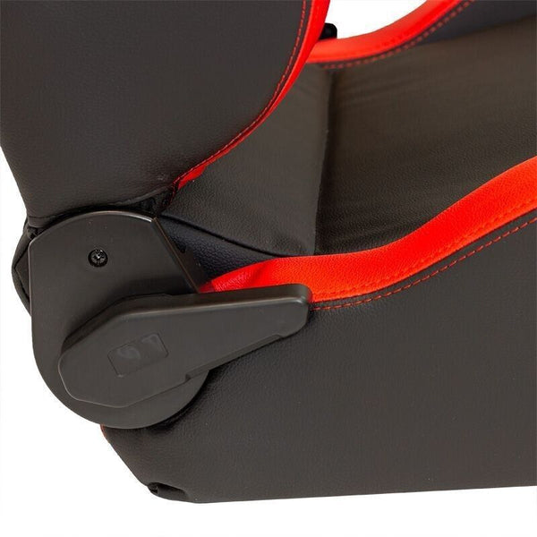 AUTOSTYLE RS6-II x1 Universal Sports Bucket Seat Black & Red + runners