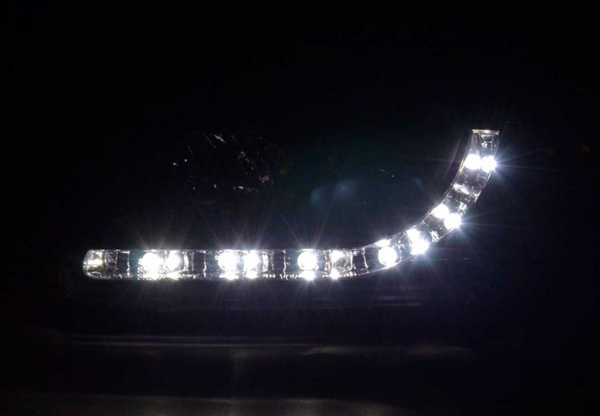 FK Paar LED DRL Halo Ring Lightbar Scheinwerfer Audi A3 8L 96-00 schwarz S3 S-Line