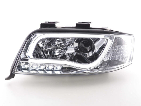 FK LED DRL Lightbar Deluxe Edition Headlights Audi A6 C5 4B 01-04 S6 Chrome LHD