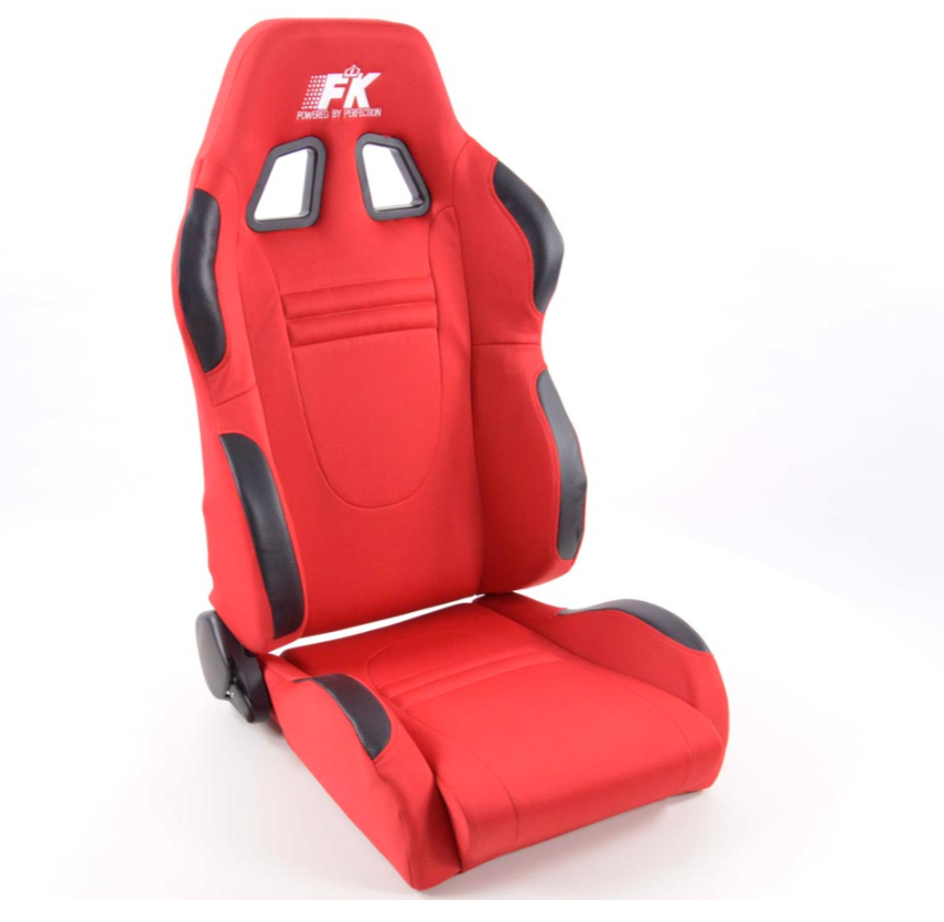 FK Pair Universal Reclining Bucket Sports Seats RED Motorsports Ed