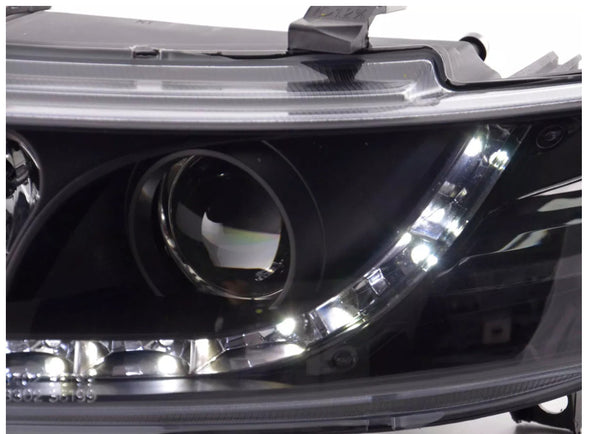 FK Pair LED DRL Projector Angel Eyes headlights Seat Leon 1M 99-05 black LHD