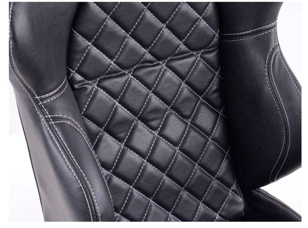 FK Universal Reclining Bucket Sports Seats - Deluxe Quilted Stitch Black Edition