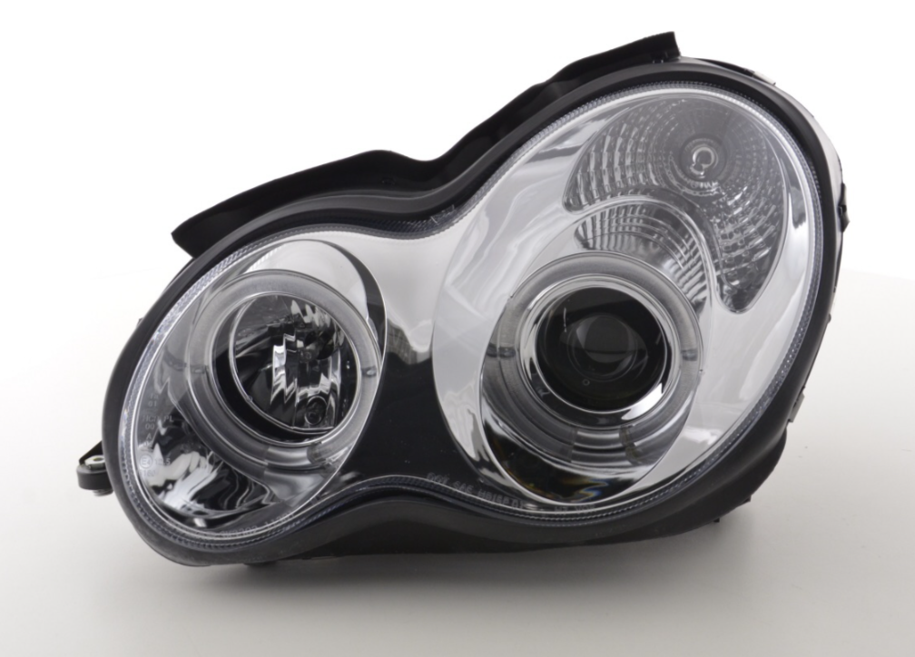 FK LED DRL Angel Eye Halo Headlights Mercedes C-Class W203 00-07 LHD