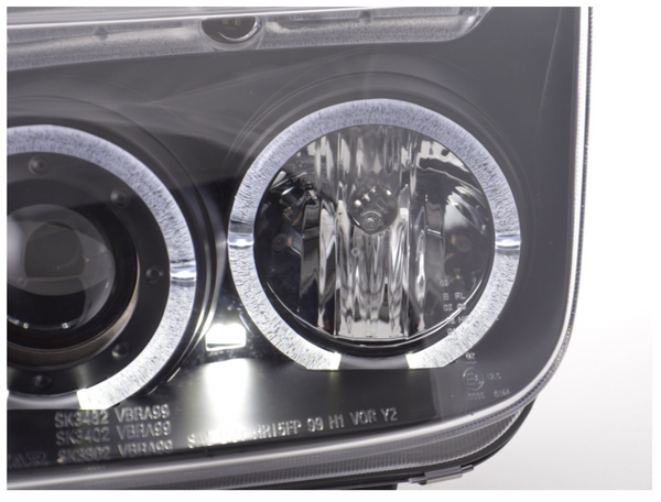 FK Paar LED DRL Angel Eye Projektor-Scheinwerfer-Set VW Bora 1J 98–05 schwarz RHD