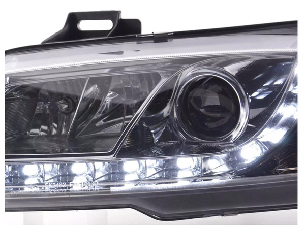 FK Pair LED DRL Lightbar Halo Headlights Fiat Stilo 3dr 192 01-06 Chrome LHD