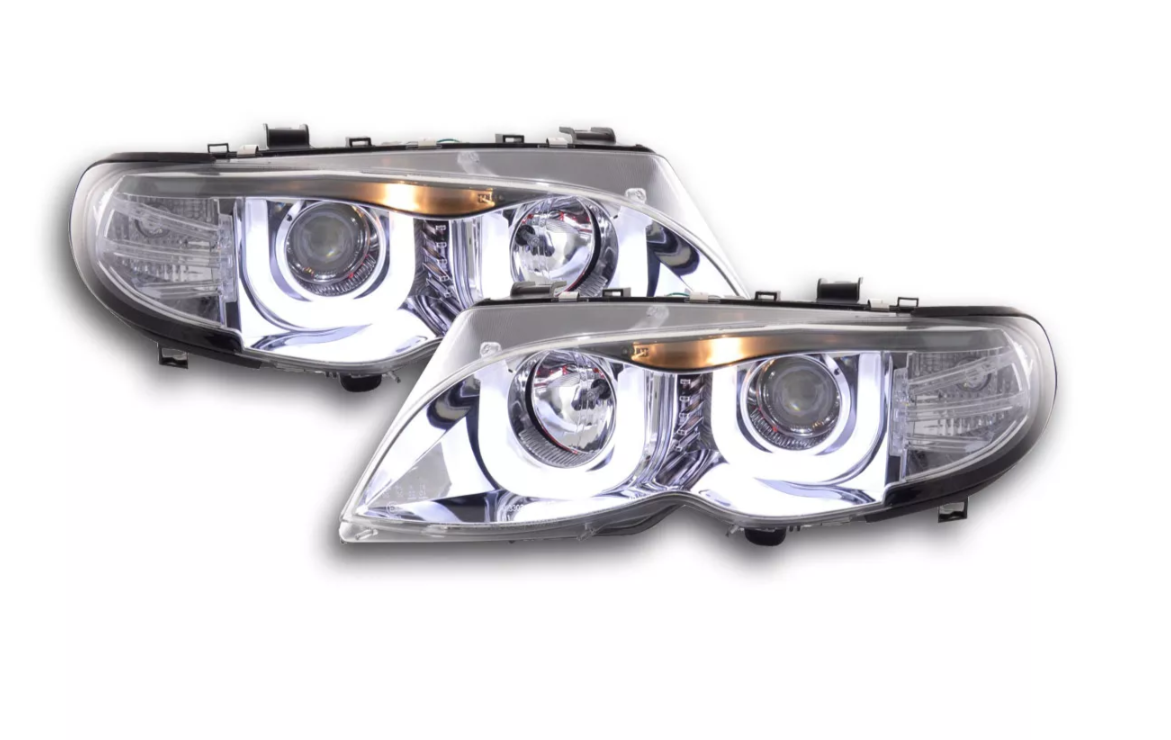 FK Pair LED DRL 3D Halo headlights BMW 3-Series E46 Saloon Touring 02-05 LHD