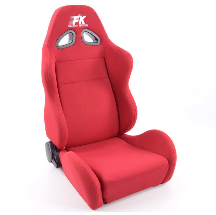 FK Pair Universal Reclining Bucket Sports Seats Red Textile Motorsport