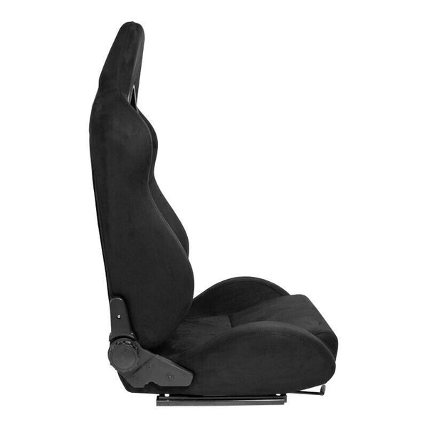 AS x1 Univ Suede Alcantara Recline Luxury Feel Bucket Seat Black inc slides