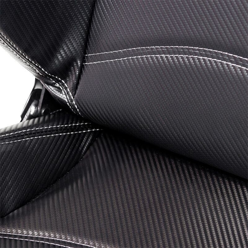 AST x2 Universal Sports Bucket Seats Carbon Fibre Black Fold Recline + slides