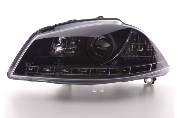 FK Pair LED DRL Halo Lightbar headlights Seat Ibiza 3 MK3 6L 03-08 black LHD