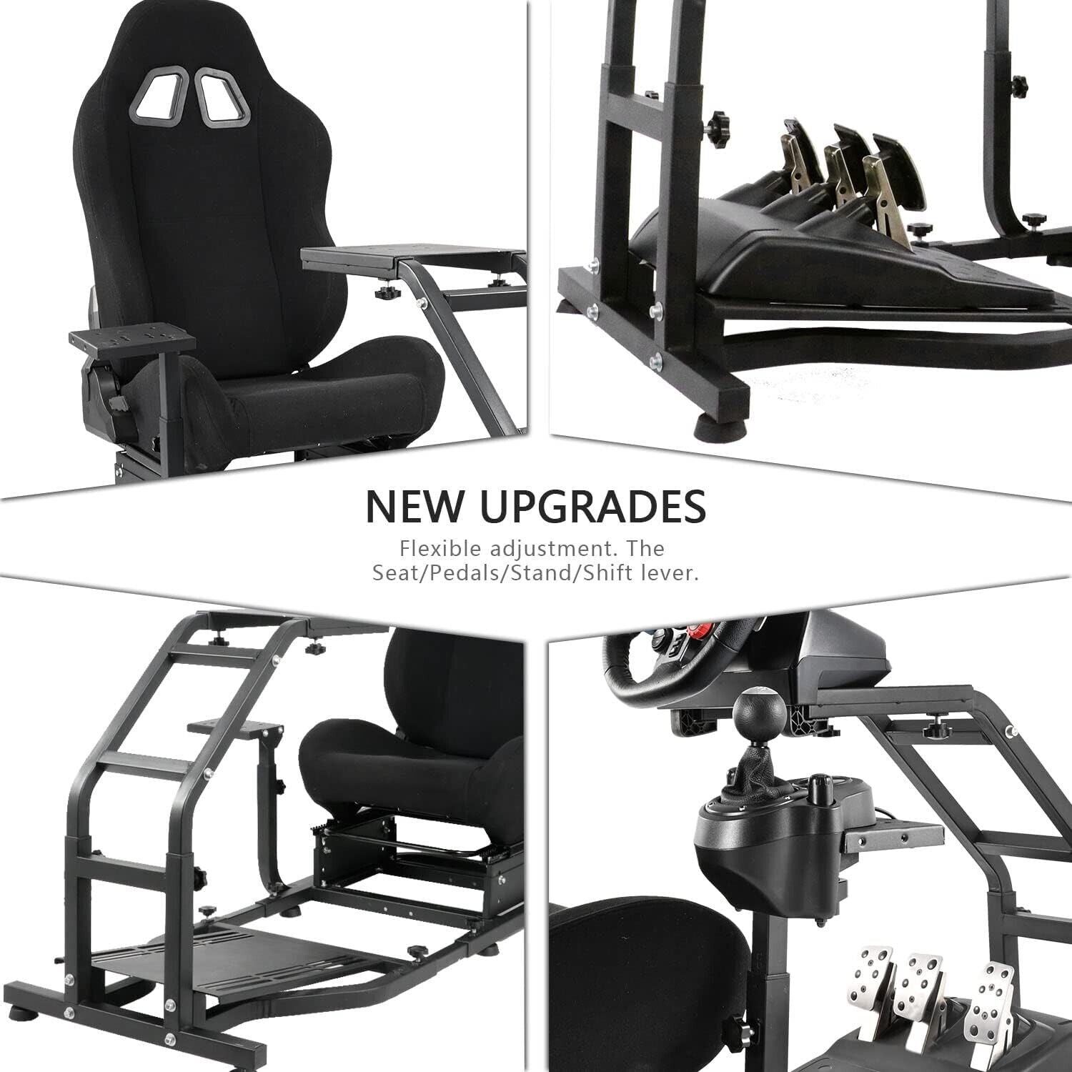 Driving Game Sim Racing Frame & Seat Rig Add Wheel Pedals Xbox PS PC C ...