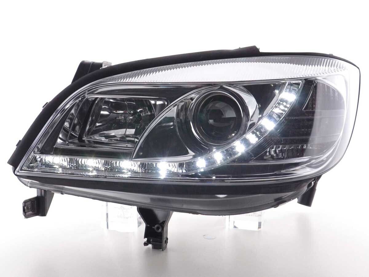 FK LED DRL Lightbar Headlights Halo Projector Opel Zafira A 99-04 Chrome VXR LHD