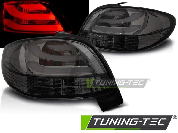 Tuning-Tec Pair LED Lightbar DRL Rear Lights Peugeot 206 SMOKE LHD