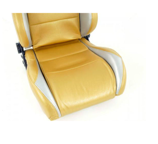 FK Pair Universal Reclining Bucket Motorsport Seats - Gold & Silver Limited Edition
