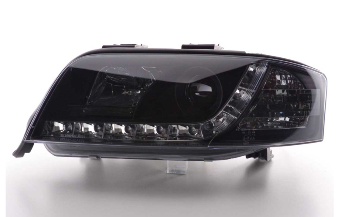 FK LED Headlights LED DRL Lightbar A6 C5 4B 01-04 black S6 S-Line LHD