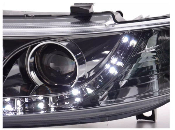 FK Set LED DRL Lightbar Halo Headlights Seat Leon Toledo 1M 99-05 Chrome LHD