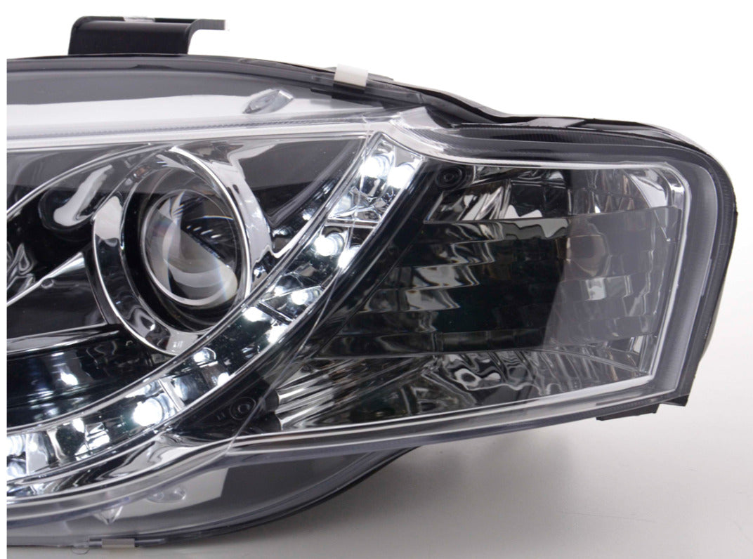 FK Pair LED DRL Lightbar Halo Headlights Audi A4 B7 8E 04-08 chrome LHD