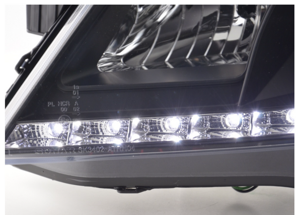 FK Paar LED DRL Halo Lightbar Scheinwerfer Opel Vauxhall Astra H 04-10 Schwarz RHD