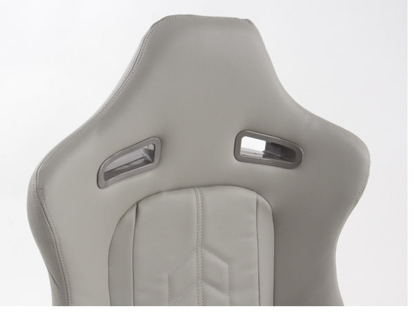 FK Universal Reclining Bucket Sports Seats - Syn Leather Grey Harness Holes