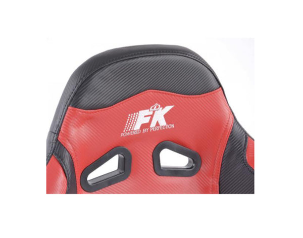 FK Universal Reclining Bucket Sports Seats - Red Carbon Design & Black Edition