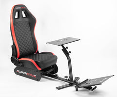 SuperDrive Driving Game Sim Racing Cockpit Frame Driving Rig Simulator & Bucket Seat - Wheel Pedals Xbox PS PC Console F1