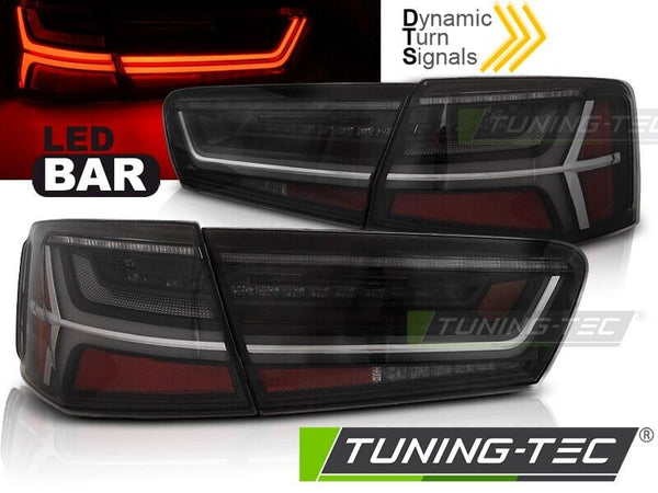 Tuning-Tec Pair LED Lightbar DRL Rear Lights AUDI A6 C7 11-14 Saloon SMOKE LHD