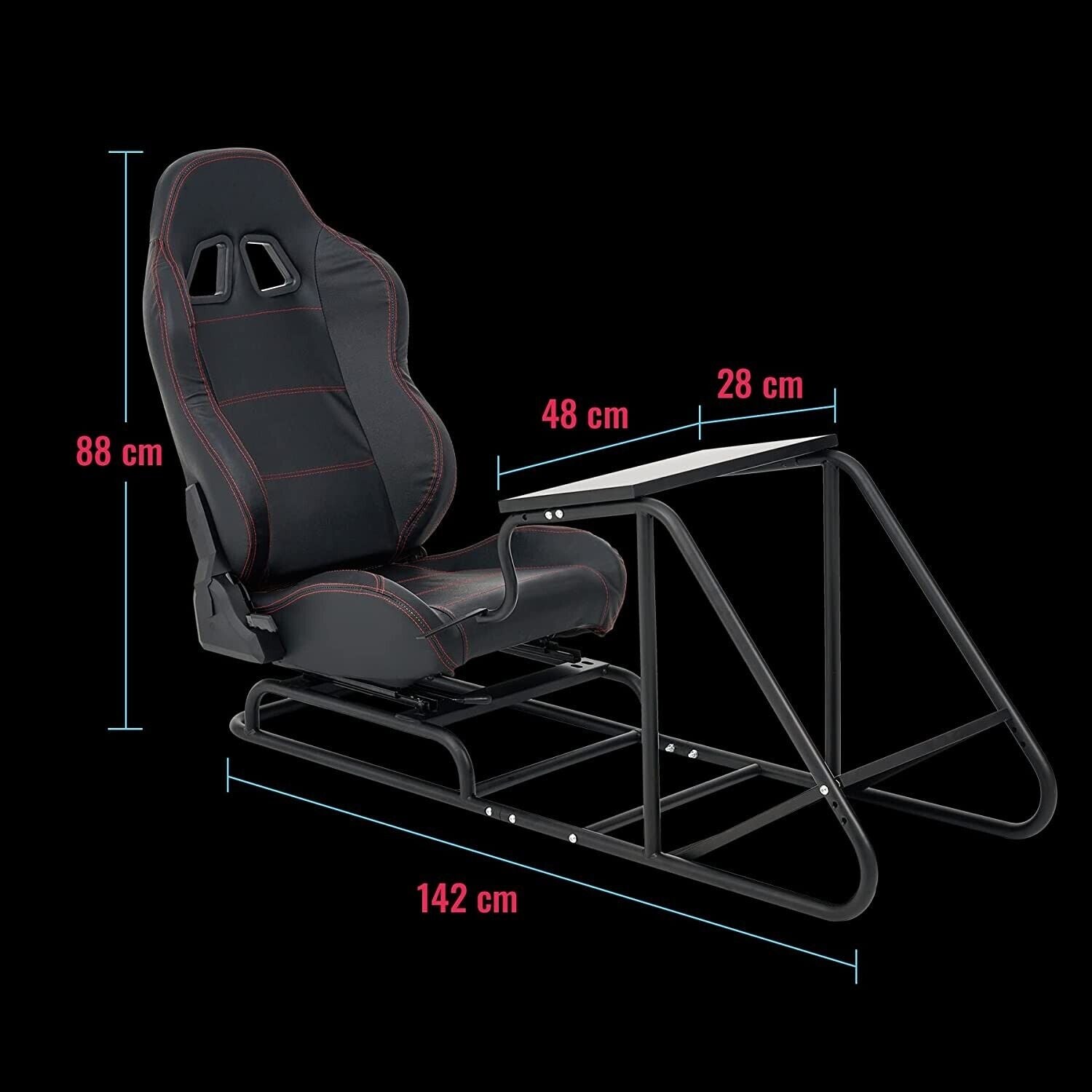 AZ Driving Game Sim Racing Frame Rig & Seat - Wheel Pedals Xbox PS PC Console F1