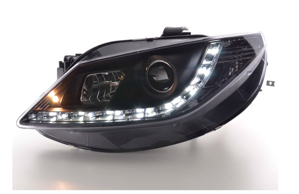 FK Pair LED DRL Lightbar Halo headlights Seat Ibiza 4 MK4 6J 08+ black LHD