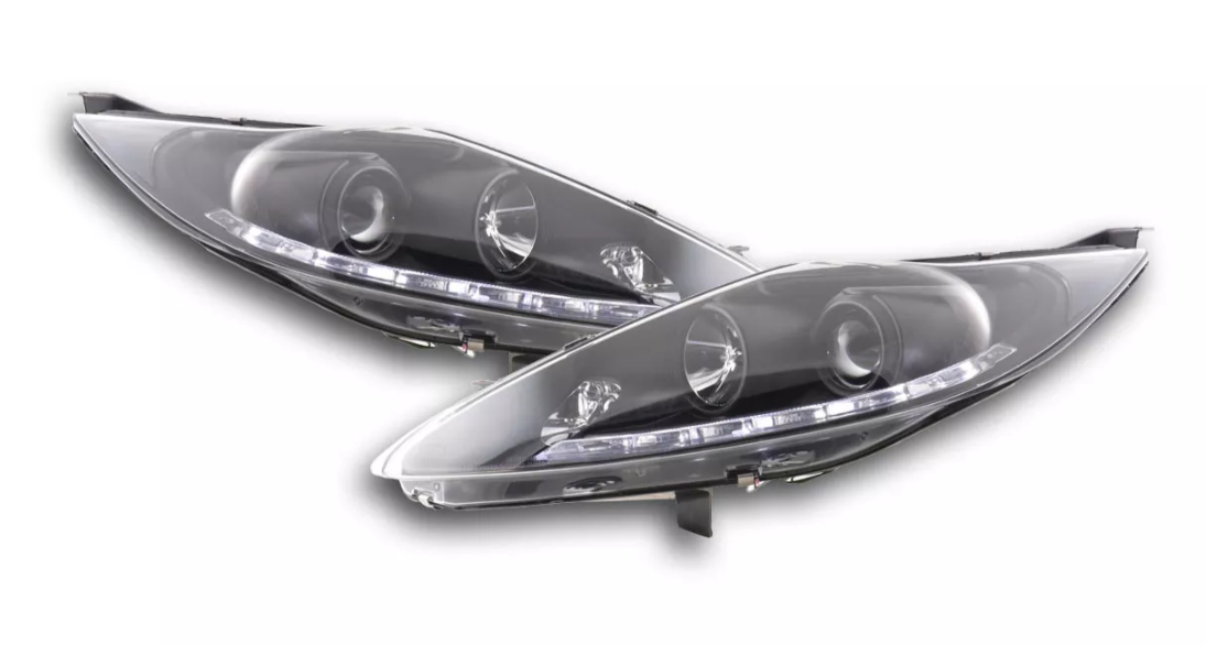 FK Set LED DRL Scheinwerfer Lightbar Ford Fiesta 7 MK7 JA8 08-12 Black LHD ST RS