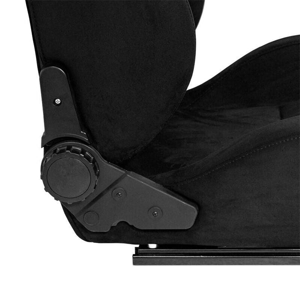 AS x1 Univ Suede Alcantara Recline Luxury Feel Bucket Seat Black inc slides