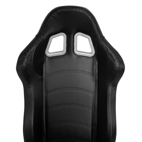 AST x2 Universal Sports Bucket Seats Carbon Fibre Weave Design Recline + slides