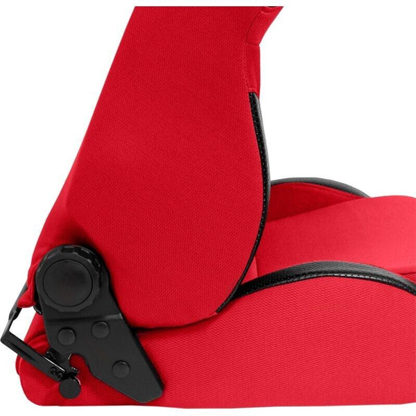 x1 ATS Red HD Textile Racing Car / Simulator Bucket Seat Recline & Fold + slides