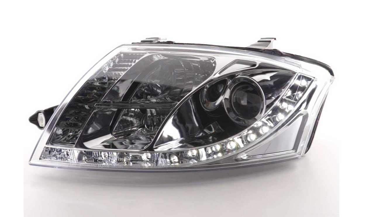 FK LED DRL Lightbar Projector headlights Audi TT 8N 99-06 chrome 1.8 3.2 LHD