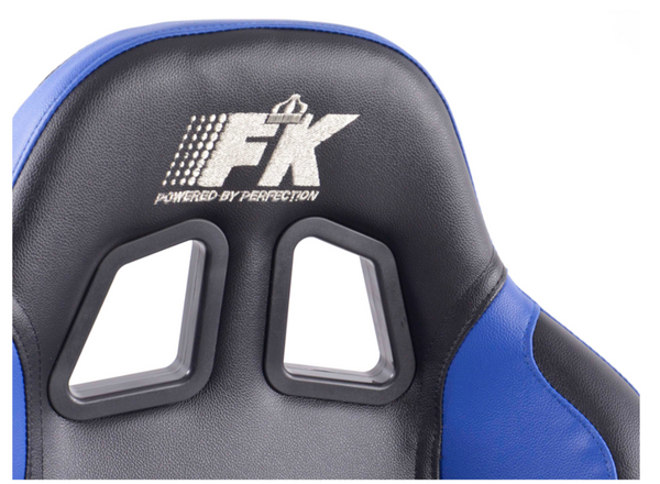 FK Pair Universal Recline / Fold Bucket Sports Seats - BLUE & Black inc slides