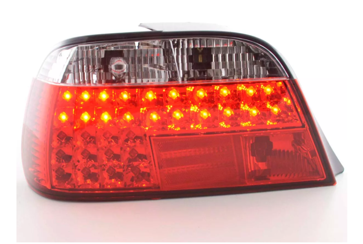 FK Pair LED Lightbar Rear Lights BMW 7 series E38 95-02 red clear inc harnesses